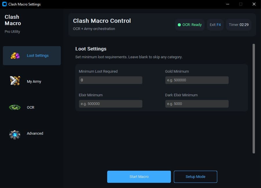 Macro Tool UI preview